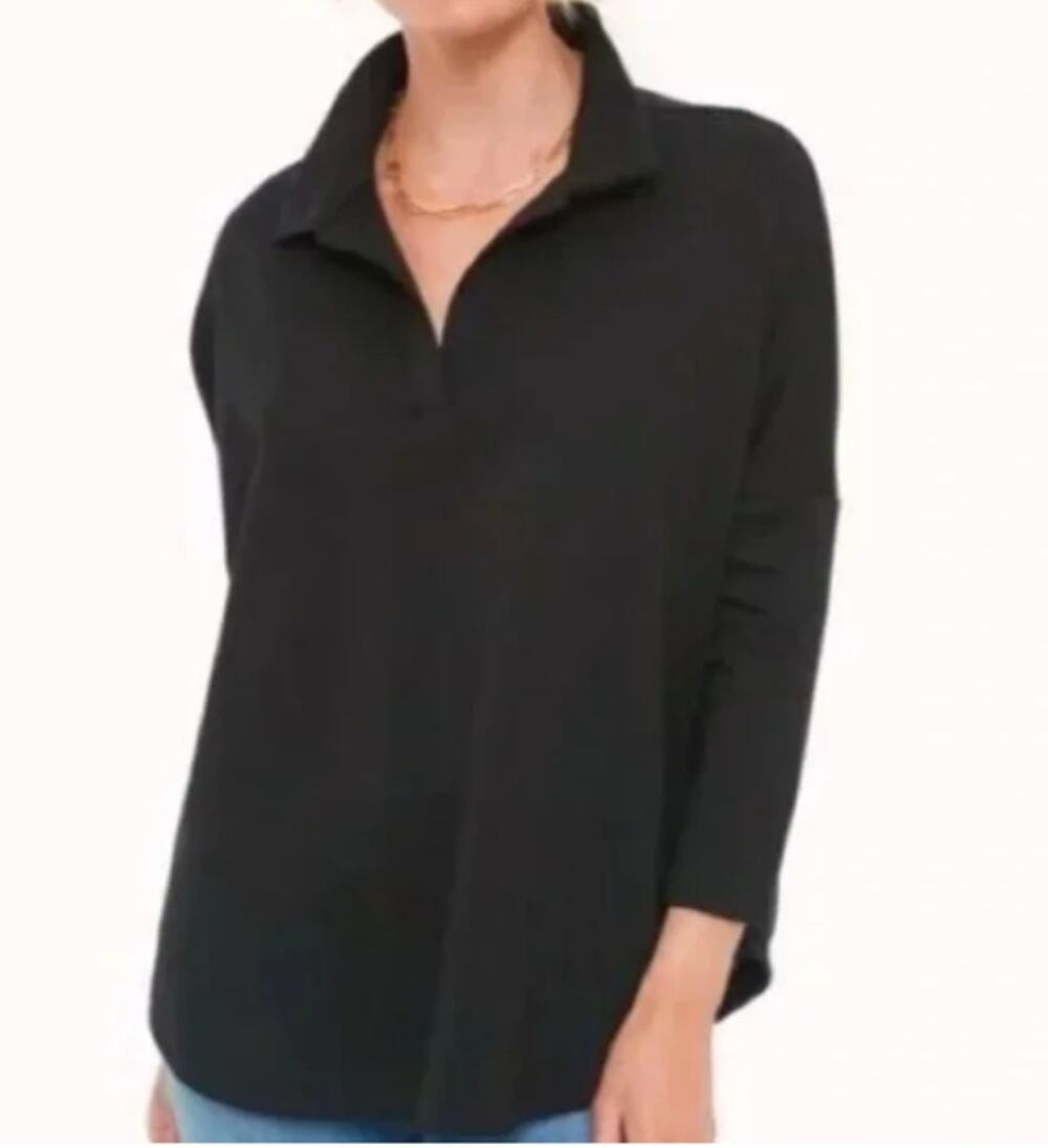 Pomander Place Tuckernuck Long Sleeve Polo Shirt Black XL